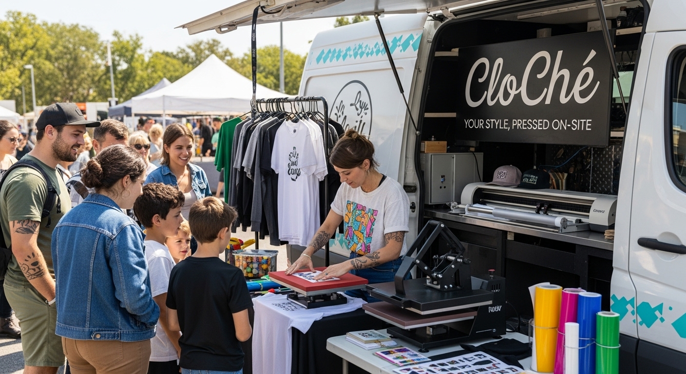 Mobile Heat Pressing Building a Pop-Up Custom Apparel Business with Portable cloChé